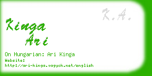 kinga ari business card